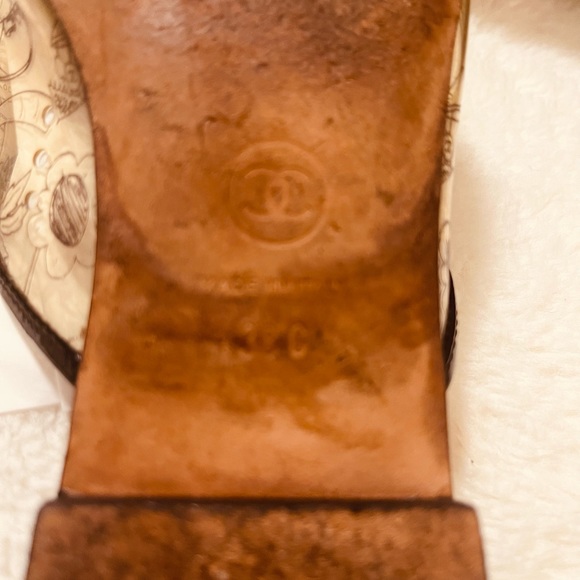 💐💐CHANEL CLEAR GRAFFITI LOGO FLATS PVC - Picture 5 of 9